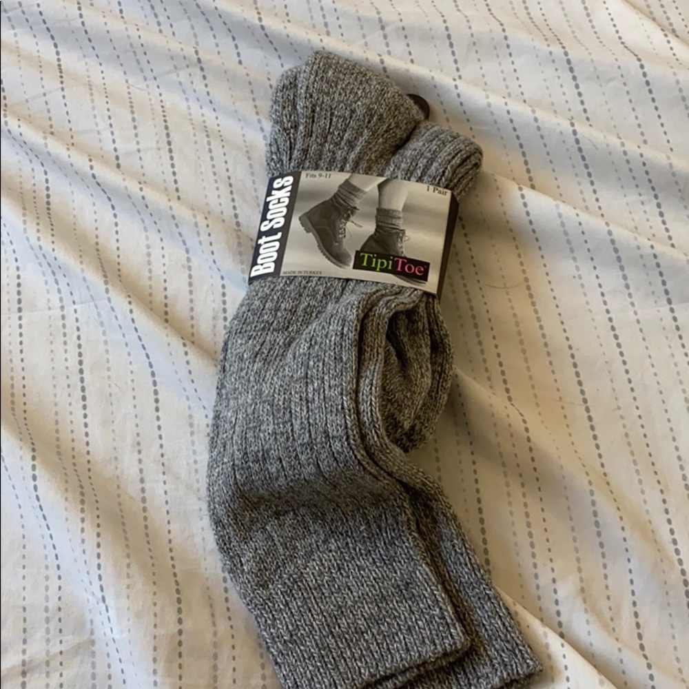 Gray boot socks